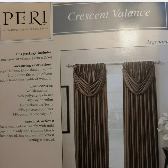Peri Argentina crescent valance  chocolate (1 valance) - Picture 14 of 14